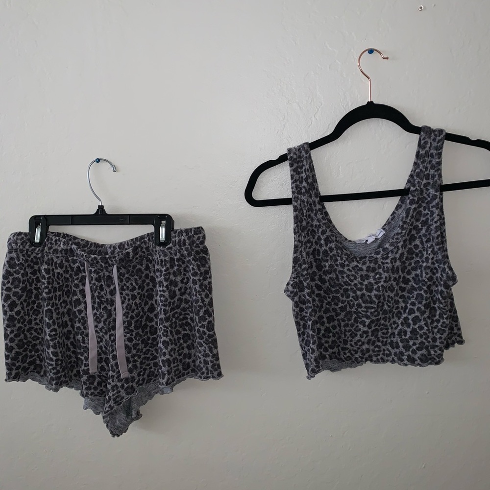 cheetah short and tank set